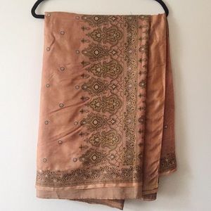 Orange Saree with Silver/Gold/Black Details